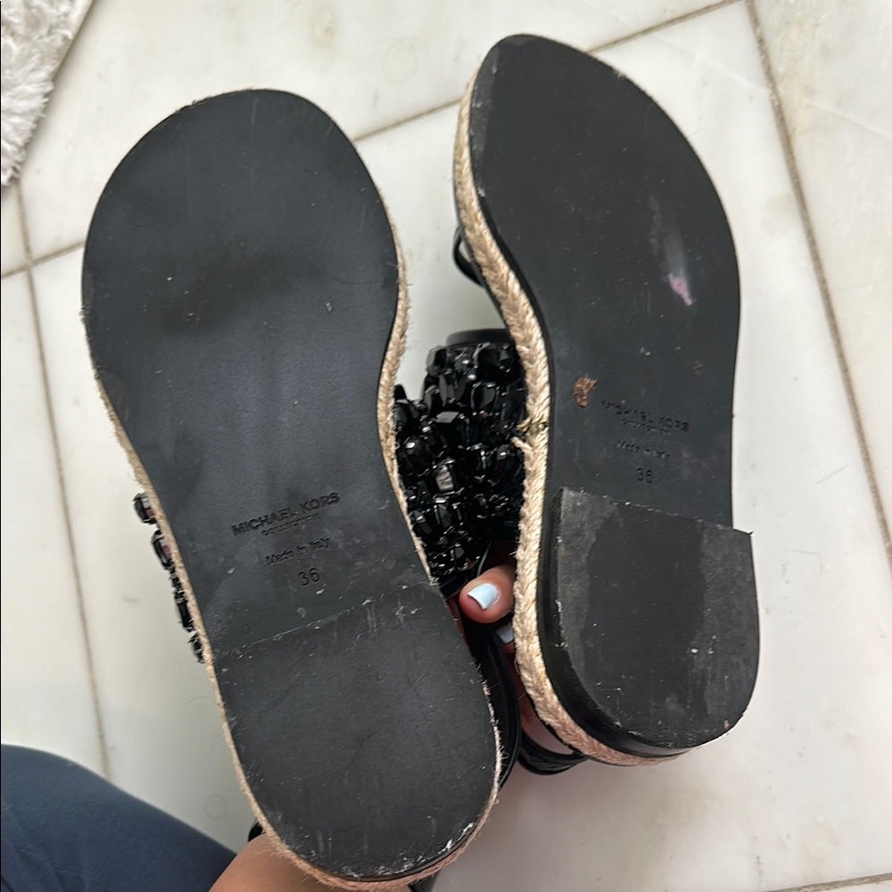 Michael Kors Black Embellished Sandals size 6 - Picture 4 of 7